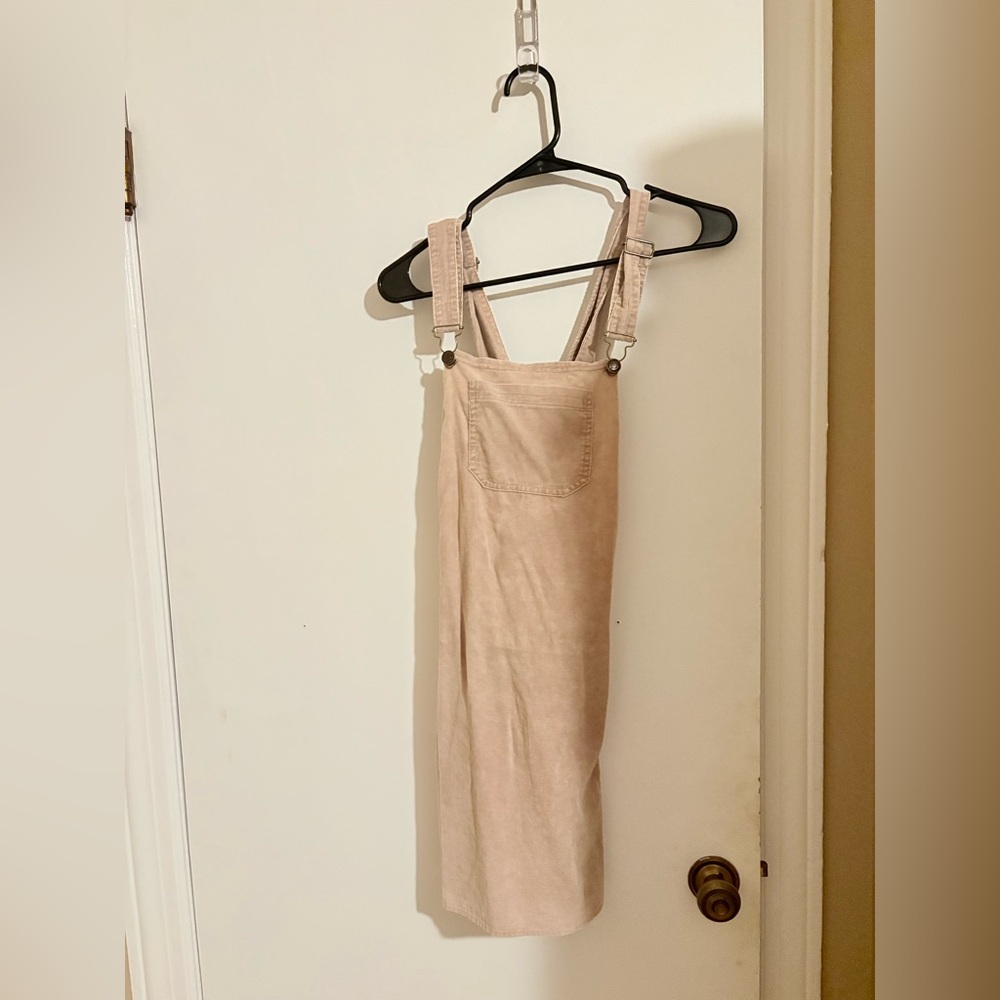 Dry goods corduroy tan overalls dress